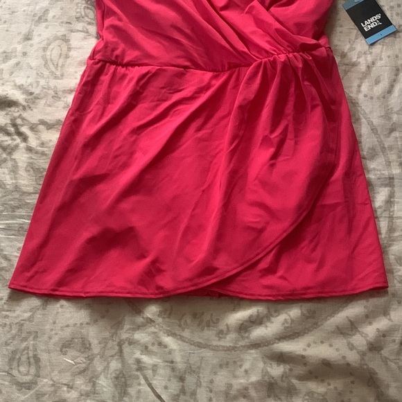 NWT Lands' End One Piece Swim Dress Hot Pink - Picture 4 of 8